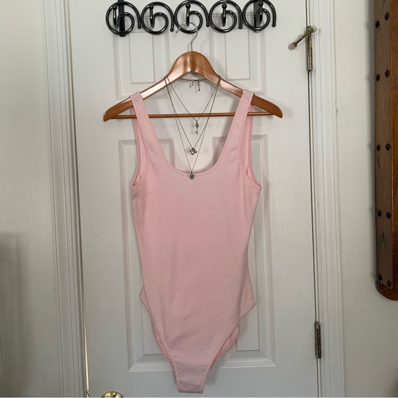Retro American Apparel Pink Ribbed Bodysuit - Picture 6 of 7